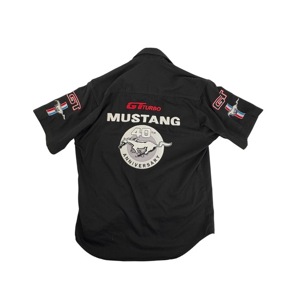Ford Other - JH Designs Black Ford Mustang 40th Anniversary GT Turbo Short Slv Work Shirt L